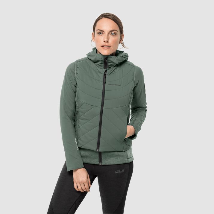 Chaleco Jack Wolfskin Athletic Mid 3in1 Mujer Verdes Mexico-1384925